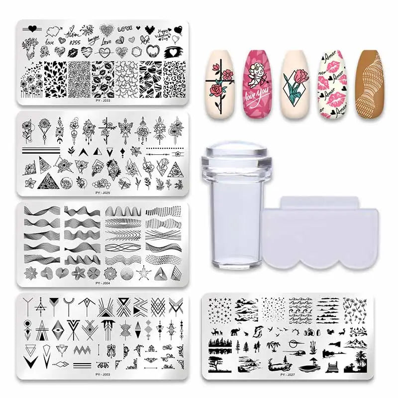 PICT YOU 12*6cm Nail Art Templates Stamping Plate Design Flower Animal Glass Temperature Lace Stamp Templates Plates Image