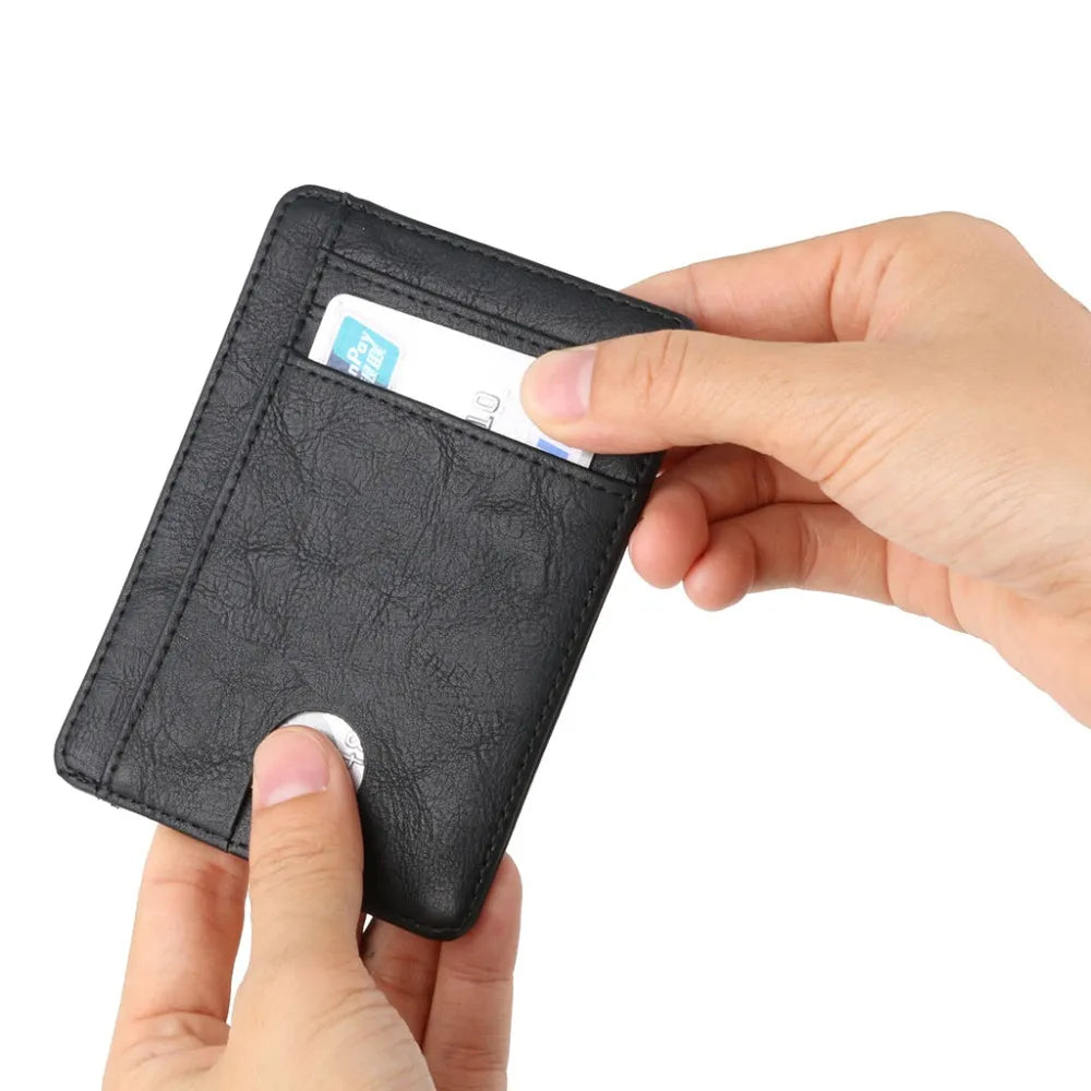 THINKTHENDO Slim RFID Blocking Leather Wallet Credit ID Card Holder Purse Money Case for Men Women 2020 Fashion Bag 11.5x8x0.5cm