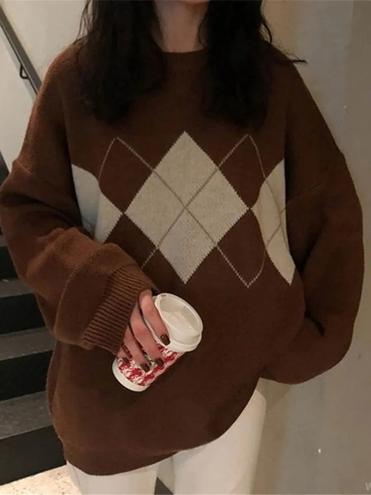 Women Knitted Sweater Fashion Oversized Pullovers Ladies Winter Loose Sweater Korean College Style Women Jumper Sueter Mujer